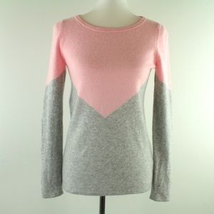 Lilly Pulitzer Brigitte Cashmere Pink Grey Pullover Boat Neckline Sweater S